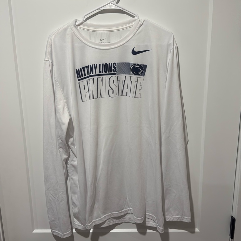 White, Nike Dri-Fit Penn State Long Sleeve Tee - XL